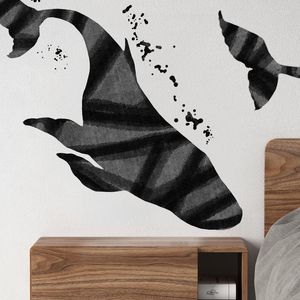 Wall Stickers Large Whale Modern Teen Bedroom Living Room Decoration Wallpaper Boy Girl Decor Art Poster Pegatinas De Pared