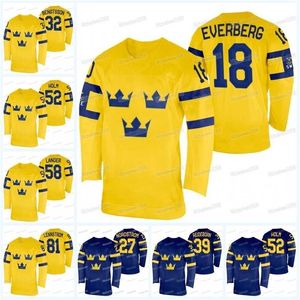 C2604 MitNess Team Sweden 2022 Winter Hockey Jersey Fredrik Olofsson Marcus Kruger Dennis Everberg Pontus Holmberg Lucas Wallmark Joakim Lars