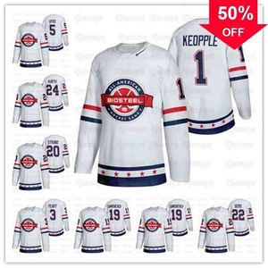 MAG USA Equipe Branco 2021 Biosteel All-American Game Hockey Jersey Remington Keopple Daniel Laatsch Jack Peart Cooper Wylie Ryan Ufko Shai Buium M