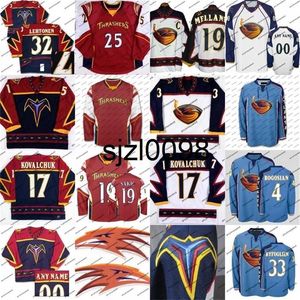 SJ98 Atlanta Thrashers Premier Hokey Jersey 15 Dany Heatley 17 Ilya Kovalchuk 39 Tobias Enstrom 16 Marian Hossa Hokey Forma