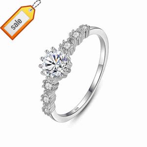 S925 szterling biżuteria Rhodium Plasted Diamond Hot Stackable Pierścień dla kobiet ślub w stylu koreański srebrny pierścień