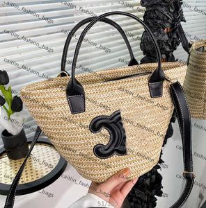 Designer handväskor sommar halm väska mode shopping väska strand totes kvinnor lyx vävt stora crossbody väskor lady korgväska väska