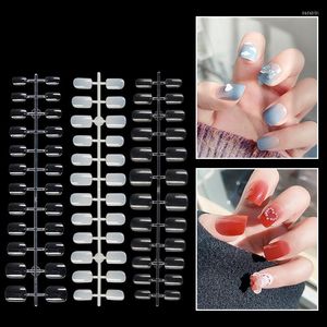 False Nails 120pcs 손가락 광택 빠른 확장 팁 가짜 천연 정사각형 짧은 매니큐어 완벽한 곰팡이 전체 커버 네일 도구