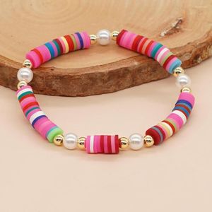 Strand Go2boho Boho Boho colorido Heishi Bead Bracelet – Jóias de praia de verão para mulheres, presente de amizade, joias da moda