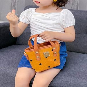 Bolsas de mão para crianças Bolsa de balde com letras para crianças Carteira de princesa Mini Cion Bolsa linda para bebês meninas Bolsas tiracolo