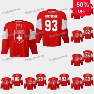 Mag Mit İsviçre Lino Martschini 2019 IIHF Dünya Şampiyonası Jersey Noah Rod Joel Genazzi Simon Moser Sven Andrighetto Roman Josi Gaetan Haas