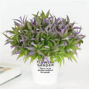 Kwiaty dekoracyjne sztuczna roślina zwiększaj witalność Fałszę bez podlewania pomarańczowej trawy Trumpet Flower Buquet gospodarstwa domowego