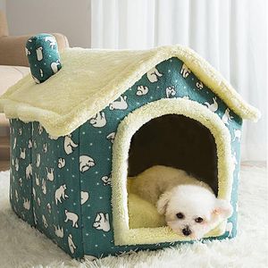 Acessórios Cama para cachorro de inverno Casa para animais de estimação Cama de gato fechada quente Caverna Tenda Casa Condomínio com almofada lavável para gatos pequenos e médios gatinhos filhotes