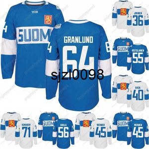 SJ98 2016 Puchar Świata w Hokeju Drużyna Finlandii Jersey Komarov Granlund Haula Ristolainen Filppula Vatanen Rask Jokinen Men Men Młodzież Custom Hoceky