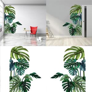 Adesivos de parede Folhas de plantas tropicais Adesivo Decoração de casa Quarto de crianças Floresta tropical nórdica Plantas verdes Decalque de janela Mural Faça você mesmo 230603