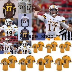 Vin 2023 Wyoming Football Jersey Cowboys NCAA College Shae Suiaunoa Bertagnole Treyton Welch Easton Gibbs John Hoyland Joshua Cobbs Titus Swen Cole Godbout Jerseys