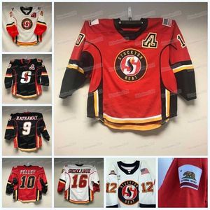 C2604 Mitness Custom AHL Stockton Heat Hockey Jersey Jakob Pelletier Matthew Phillips Glenn Gawdin Luke Philp Connor Mackey Byron Froese Andy