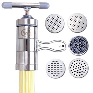 Makers 5 Mould Stainless Steel Noodle Maker Fresh Press Pasta Hine Juicer Cookware Making Spaghetti Kitchen Tools Small Noodle Press