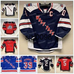 Sj98 Custom Wolf Pack Hockey Jersey AHL Tanner Fritz Justin Richards Zach Giuttari Anthony Bitetto Keith Kinkaid Tarmo