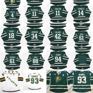 C2604 A3740 11 John Carlson 18 Liam Foudy 61 John Tavares 63 Cliff Pu 88 Patrick Kane OHL London Knights Custom Hockey Jersey