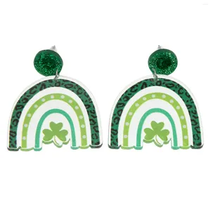 Orologi da parete Kids Decor Orecchini Drop Chic 3.7x3.2cm St. Patrick Patrick's Day Ciondola Donna Decori Verde Acrilico Miss