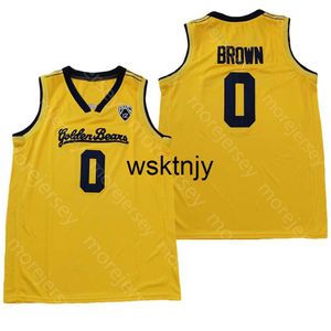 WSK NCAA College California Golden Bears Basketball Jersey Jaylen Brown Yellow Size S-3XL All Stitched broderi