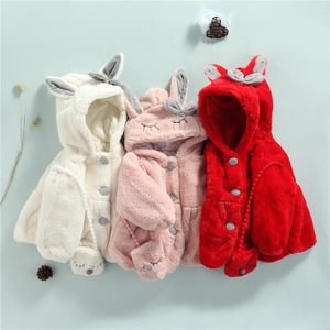 Jacken Pudcoco Kleine Mädchen Kinder Mantel Ohren Langarm Kapuzenjacke mit Umhängetasche für Herbst Winter Rot/Beige/Pink 1–4 Jahre