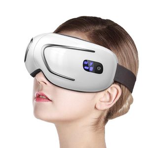 Relaxation Wireless Smart Eye Massager Bluetooth Hot Vibration Eyes Care Instrument Rechargeable Adjustable Compress Glasses Massager