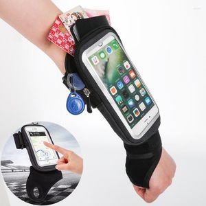 Outdoor Bags HAISSKY Wristband Runing Bag Universal Men Women Touchscreen Trail Running Phone Cards Storage Pouch Arm Band Zipper Belt