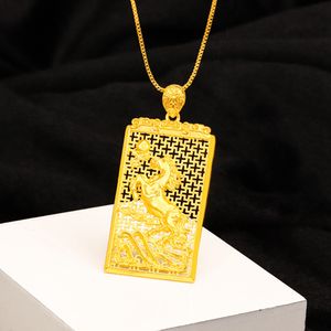 Frauen Männer Anhänger Kette Pferd Design 18k Gelbgold gefüllt Mode Dame Schmuck Geschenk