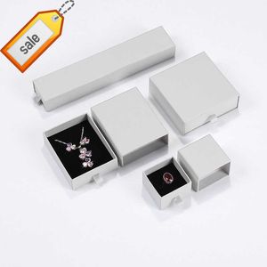 Hot Selling Custom Jewelry Box Simple Grey Drawer Ring Pendant Box Halsband Pearl Box Jewelry Packaging