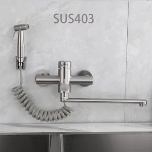 Rubinetti per lavabo da bagno Rubinetto per vasca SUS304 Set doccia a cascata a parete con maniglia