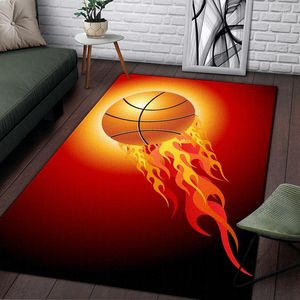 Teppiche Basketball bedruckter Teppich für Wohnzimmer, Heimdekoration, Sofa, Tisch, große Teppiche, Küche, Bodenmatte, rutschfest, für Badezimmer