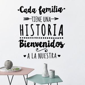 Wall Stickers Spanish Version Family Vinyl Decal Every Has A History Quote Sticker Home Party Decoration Poster Decals 230603