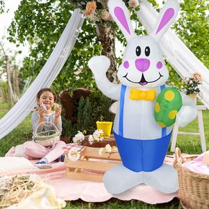 Uppblåsbara studsare Playhouse Swings Uppblåsbar påskharen Luminous Giant Prop Easter Outdoor Trees Decoration 230603