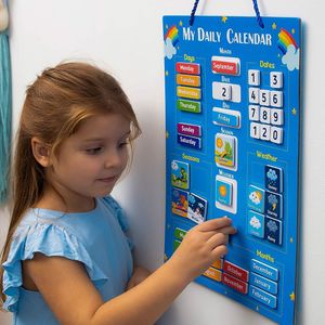 Altri giocattoli Calendario magnetico prescolare per bambini Montessori Giocattoli per l'apprendimento precoce Meteo Data Mese Giorno Stagione Grafico educativo 230603