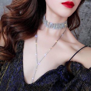 Ketten Mode Lange Quaste Damen Halskette Glänzender Strass Exquisiter Kristallschmuck für Ihr Geschenk