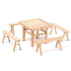 Partybevorzugung Holztisch Stuhl Zusammenbau Spielzeug Zapfenstruktur Puppenhaus DIY stabile Möbel