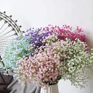 Decorative Flowers Babysbreath Artificial 108Heads 63cm Baby's Breath Plastic Gypsophila DIY Floral Bouquets Arrangement For Wedding