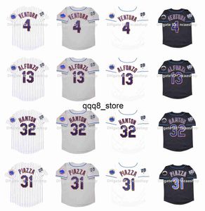 qq88 Vintage 2000 World Series Baseball Jersey Mike 31 Piazza 4 Robin Ventura 13 Edgar Alfonzo 32 Mike Hampton White Black Grey Size S-XXXL