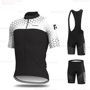 Set di maglie da ciclismo Raudax Set da uomo Team Usa Abbigliamento Pantaloncini con bretelle MTB Maglie da bici Triathlon Ropa Ciclismo 230603