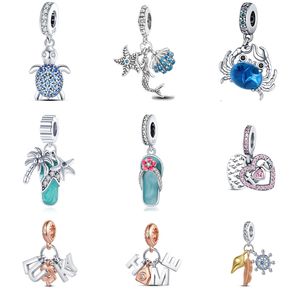 925 STERLING Gümüş Dungle Charm Boncuklu Bilezik Kızlar Fantezi Okyanus Diy Pandora Gevşek Boncuk Çift Kız Arkadaşları Sevimli Kabuk Bilezik Ücretsiz Teslimat