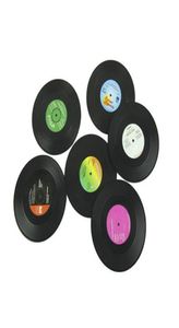 6pcsset Home Table Cup Mat Creative Decor Coffee Drink Placemat Spinning Retro Vinyl CD Record Drinks Coasters9743700