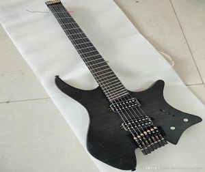 Tigergrain arce eucalipto guitarra sin cabeza 6 cuerdas guitarra eléctrica sin cabeza trémolo puente edredón tapa de arce Seiko producción 8660580
