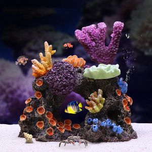 Decorações decoração de aquário aquário paisagismo artificial coral recife ornamentos abrigo de peixes aquascape paisagem acessórios de decoração de casa
