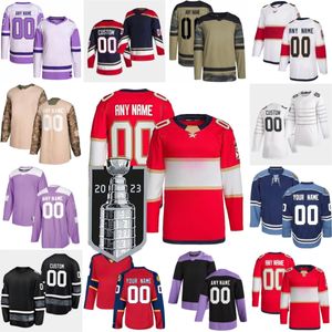 2023 Final Yaması S-6XL Film Koleji Hokey Giyiyor Jersey Aleksander Barkov Aaron Ekblad Sergei Bobrovksy Sam Reinhart Sam Bennett Nick Cousins