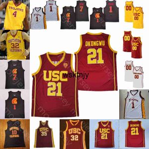 Wsk USC Trojans Maglia da basket NCAA College Isaiah Mobley Nick Young Chevez Goodwin Boogie Ellis Drew Peterson Agbonkpolo Anderson Okongwu Vucevic Bronny James