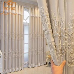 Curtain High-grade Ins Wind Milk Tea Color Cloth Yarn One Double Lace Curtains For Living Room Bedroom Dining Partition