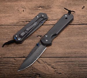 Drop CR Sebenza Small Folding Knife Damascus Steel Blade TC4 Titanium Alloy Frame Lock EDC Pocket Knives8574374