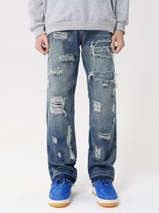 Jeans Masculino Estilo Y2K Calças Denim Baggy Masculinas Joggers Desgastados Rasgados Roupas Masculinas Streetwear