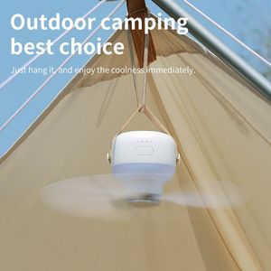 Fans Mini-USB-Campingventilator, batteriebetrieben, Fernbedienung, 4 Gänge, tragbares LED-Licht, Zelt, hängender Deckenventilator für Zuhause, Outdoor, Bett