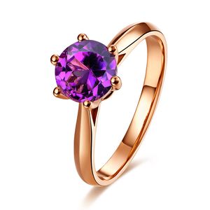 Damen-Ring mit rotem Kristall, 925er Silber, leicht glatt, süßer Ring für Damen und Mädchen, Roségold-Schmuck