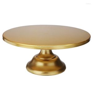 Bakformar 12 tum järn rund kaka stativ tallrik pedestal dessert innehavare bröllop födelsedagsfest-guld