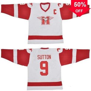 Mag Mit SUTTON YOUNGBLOOD Movie Hamilton MUSTANGS Eishockey-Trikot Blank 9 SUTTON 10 YOUNGBLOOD-Trikots Benutzerdefinierter beliebiger Name Nummer Whitevintage