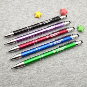 Personalisierter Kugelschreiber mit Logo-Namen, 2-in-1 kapazitiver Bildschirm-Touch-Stylus-Bleistift-Kugelschreiber für Smartphone und Laptop